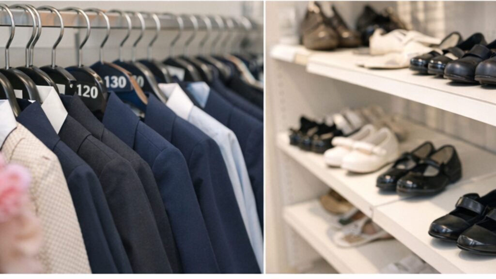 卒園式用の子供服売り場の様子