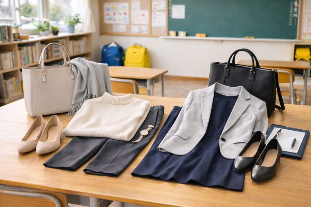 小学校の面談で冬の服装のイメージ画像