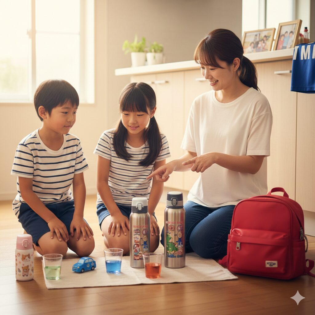 小学生低学年の水筒サイズと容量の目安のイメージ画像