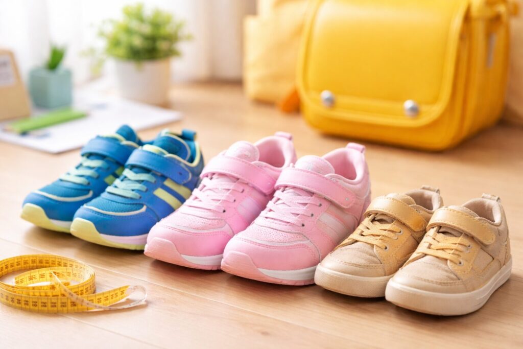 小学生の靴が並んでいる様子