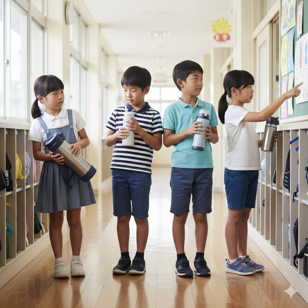 小学生の水筒のサイズでよくある不安と基準イメージ画像
