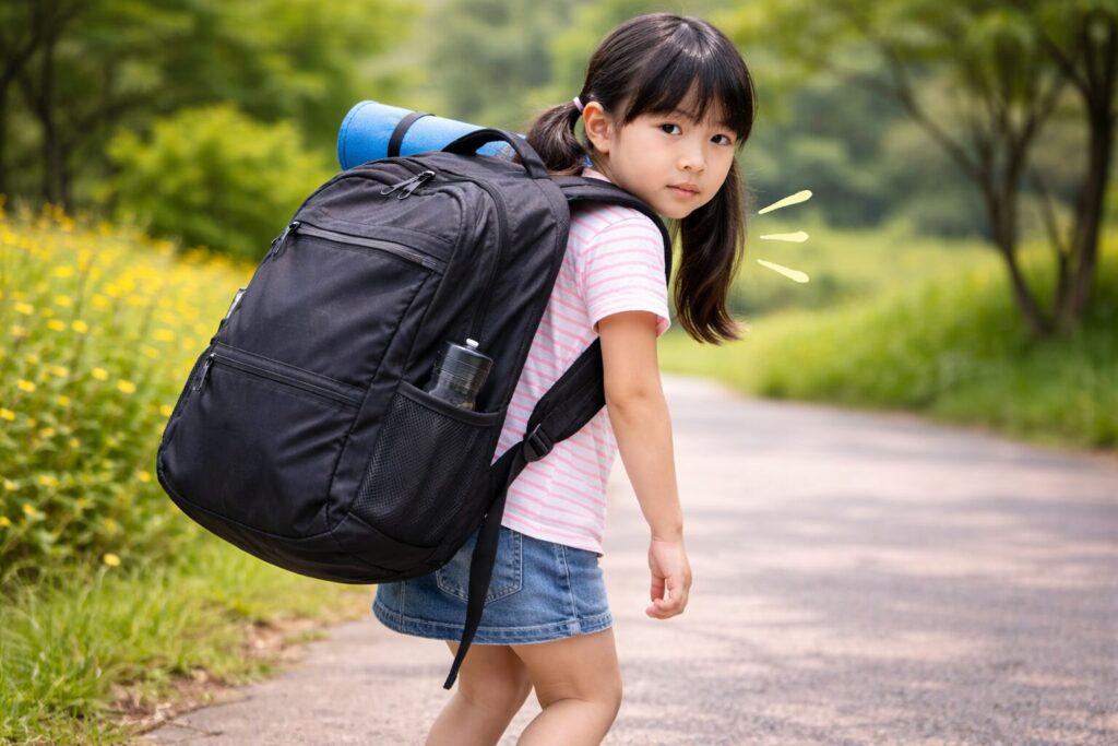 リュックが大きすぎる問題のイメージ画像