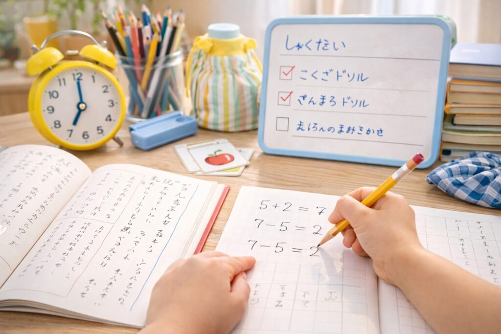 宿題の量と家庭学習のイメージ画像