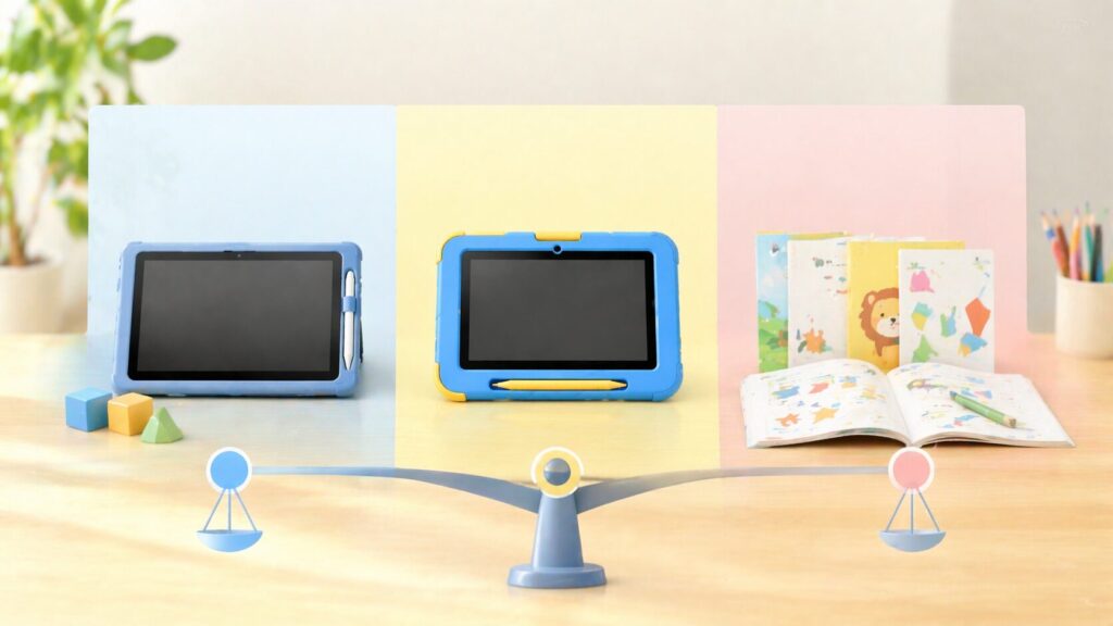 年長のスマイルゼミと他教材比較のイメージ画像